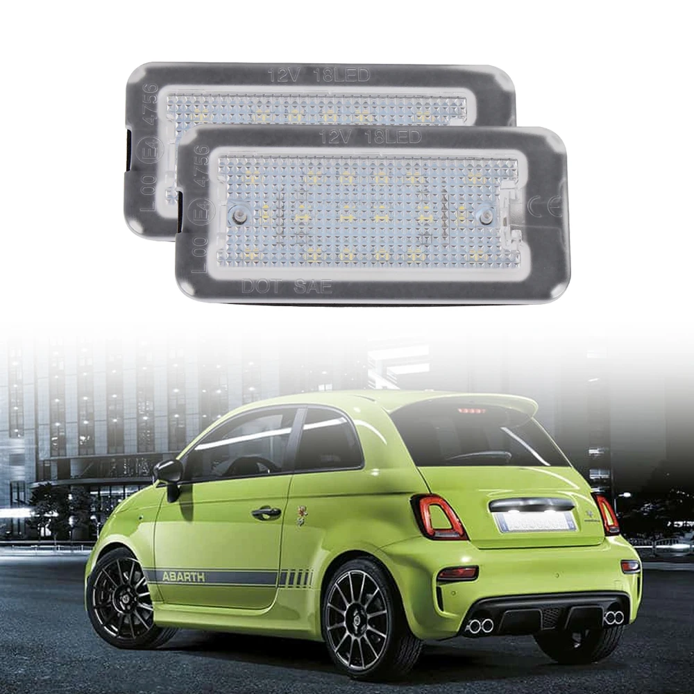 LED license plate lights Auto Accessories For Fiat 500 Abarth 500 2Pcs Car License Number Plate Lights