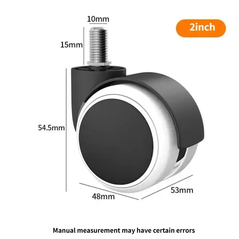 10mm/11mm 5 Pcs/Lot 2 Inch Pu Wheels with Circlip/Screw Large Class,Silent Universal Office Chair Casters
