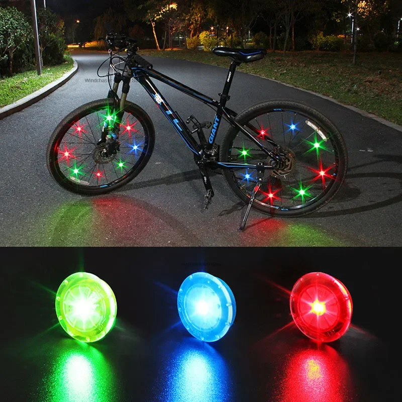 1pc Bicycle Spoke Light Waterproof Shining Bike LED Wheel Tire Flicker Decorative Lamp Safety Warning Cycling Gear Accessory