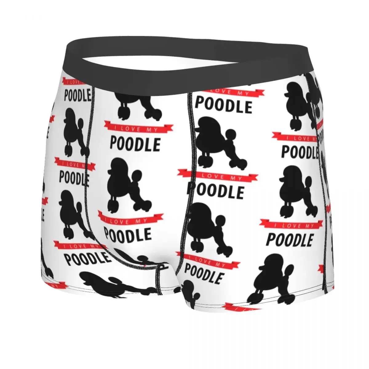 Fashion I Love My Poodle Boxers Shorts Panties Men's Underpants Stretch Pet Dog lovers Briefs Underwear