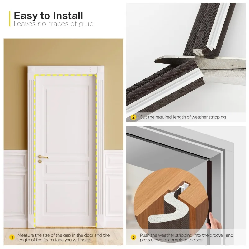 8m Door Weather Stripping Seal,Window Kerf Soundproof Strip V-Shaped Q Foam Weather Stripping Door Frame for Card Slot Large Gap