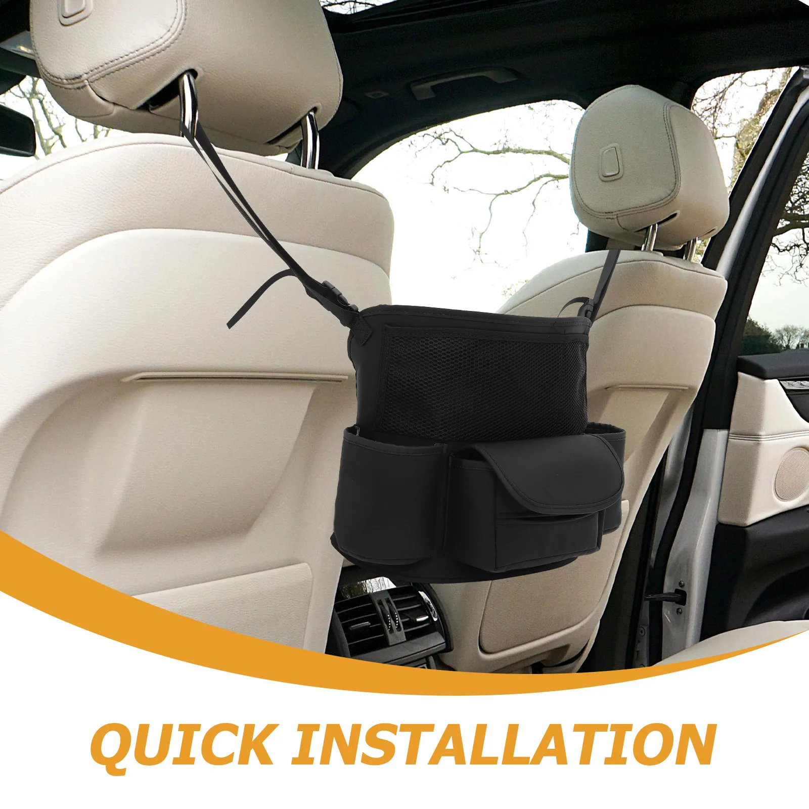 

PU Car Storage Bag Between Seats Organizer Purse Holder Handbag Holder Front Seat Car Pocket Organizer