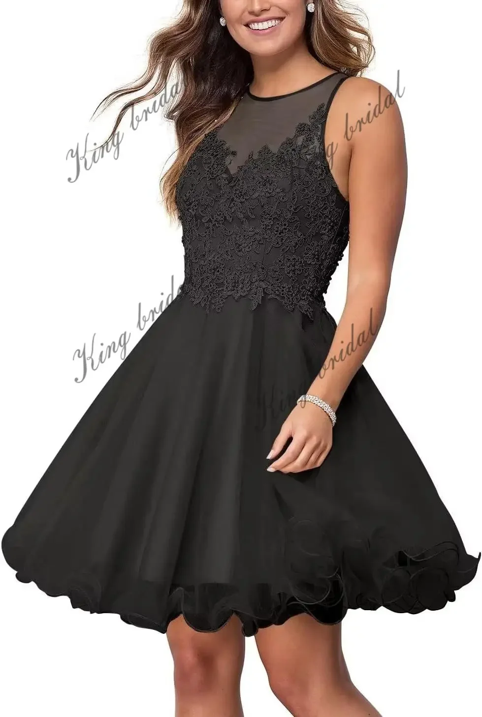 Beading Wedding Party Cocktail Gowns Clubwear Custom Made Short Tulle Prom Dress for Teens Homecoming Dresses Lace Applique