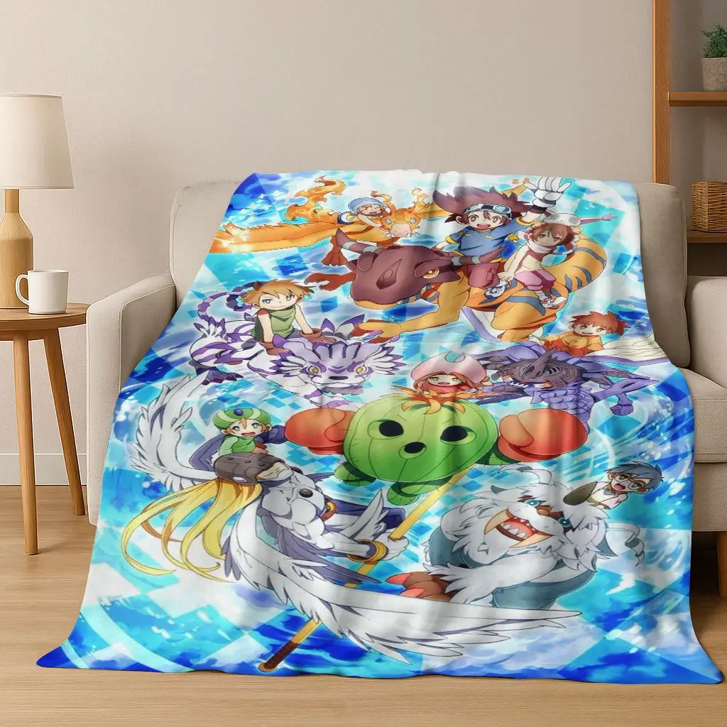 

Retro Digimon Adventure Angewomon Agumon Cartoon Flannel Blanket,Cozy Soft Throw Blanket for Home Bedroom Bed Sofa Cover Kids