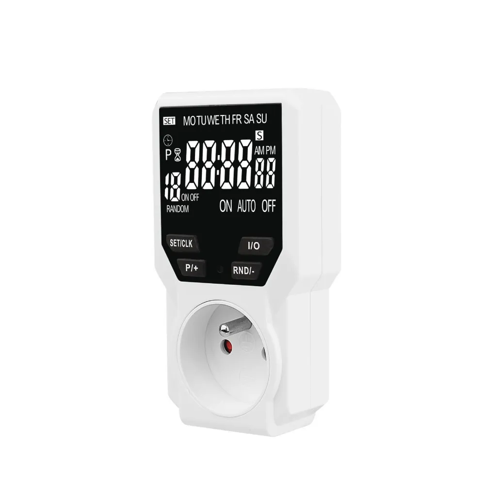 

AC230V 16A Digital Timer Switch Programmable Electronic Timing Socket Outlet Appliance Time Control Timed Countdown EU Plug