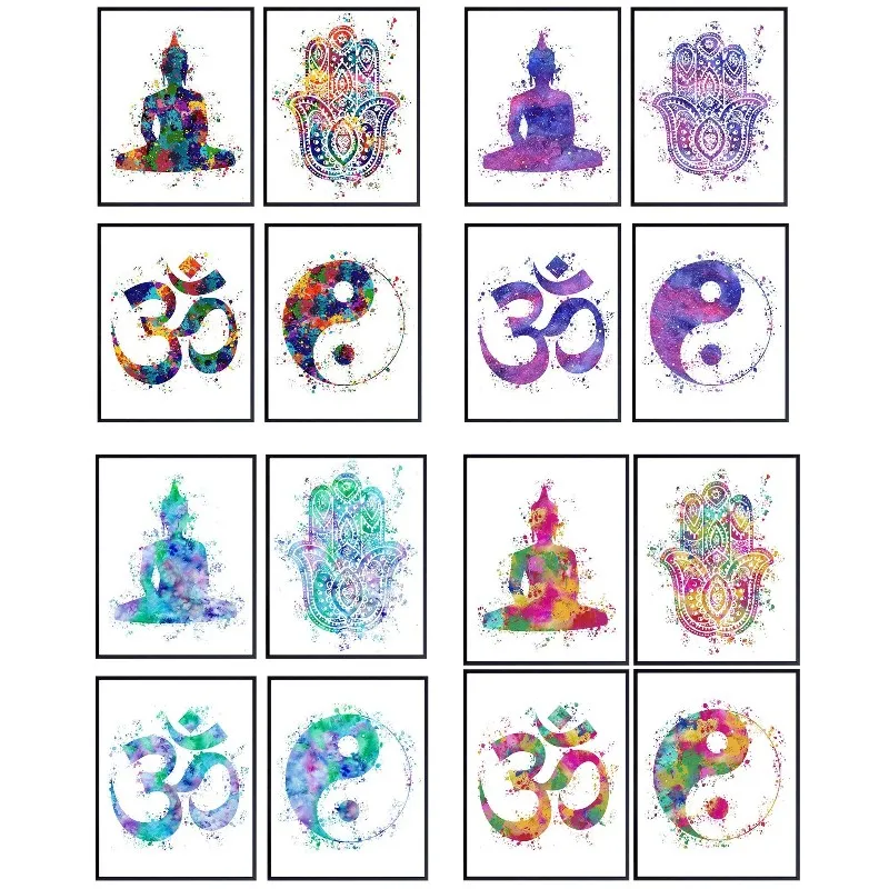 5D DIY Diamond Painting Kit Full Square,Buddha, Yin Yang, OM, Hamsa Hand of Fatima, Gift for Meditation, Yoga or Zen Enthusiasts