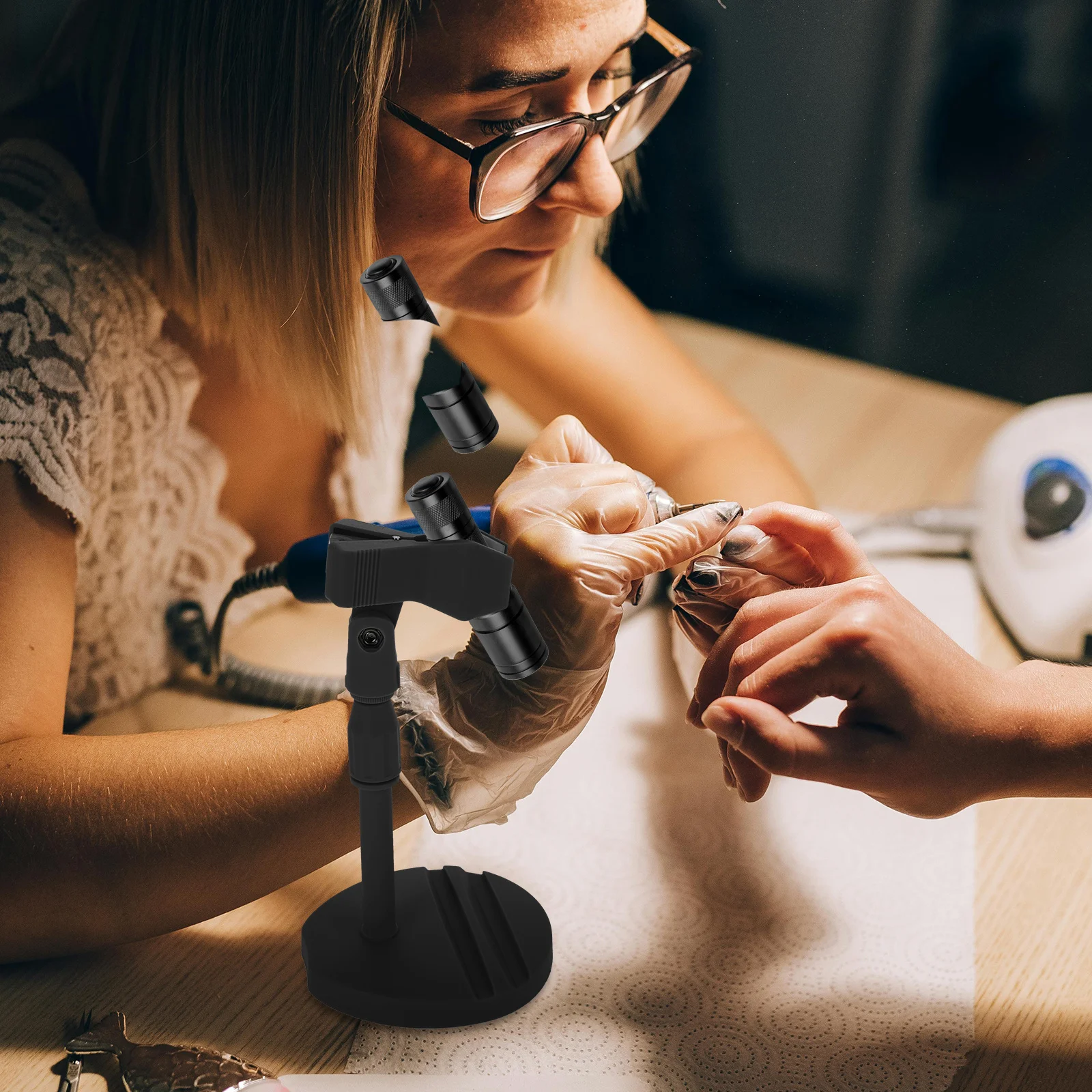 360 °   تدوير الفن حامل مصابيح تلسكوبي حامل سطح المكتب ل هلام مجفف طلاء الأظافر أدوات مانيكير معدات صالون الأظافر