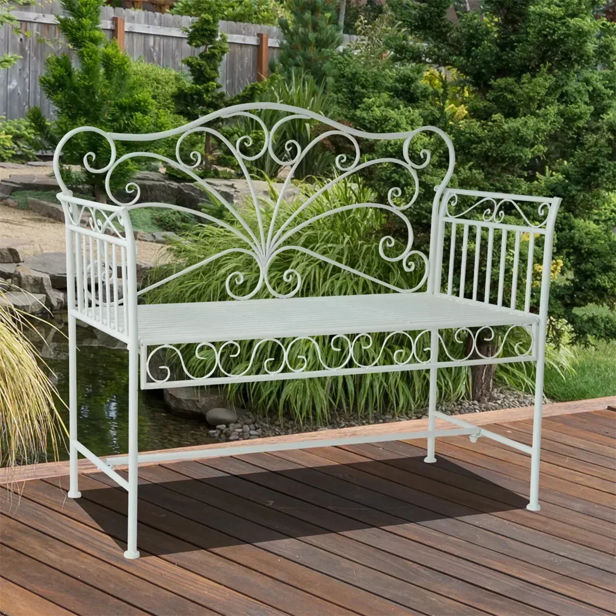 White Garden Bench,…