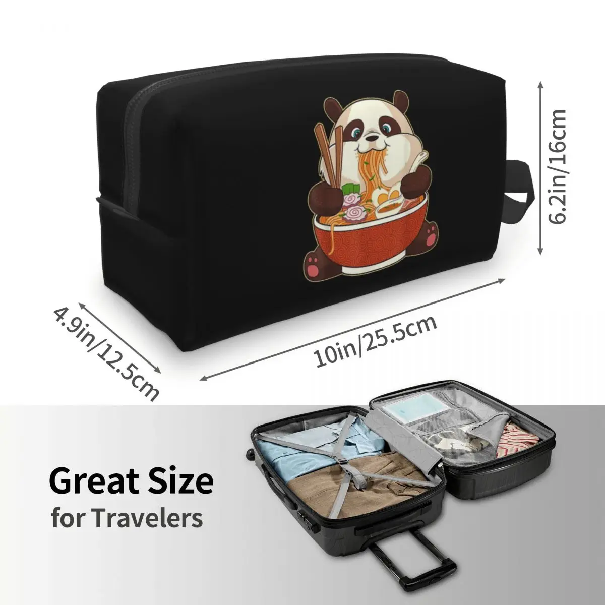

Kawaii Cute Anime Panda Otaku Japanese Ramen Noodles Gift Makeup Bag Cosmetic Organizer Storage Dopp Kit Toiletry Cosmetic Bag