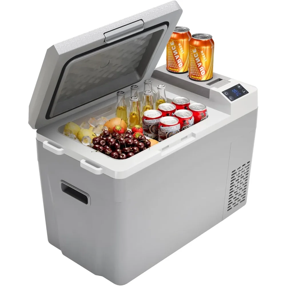 

Car Refrigerator - 32QT Electric Cooler with Wireless Use, Car Fridge with Fast Cooling, Portable Freezer with Low Power and Mag