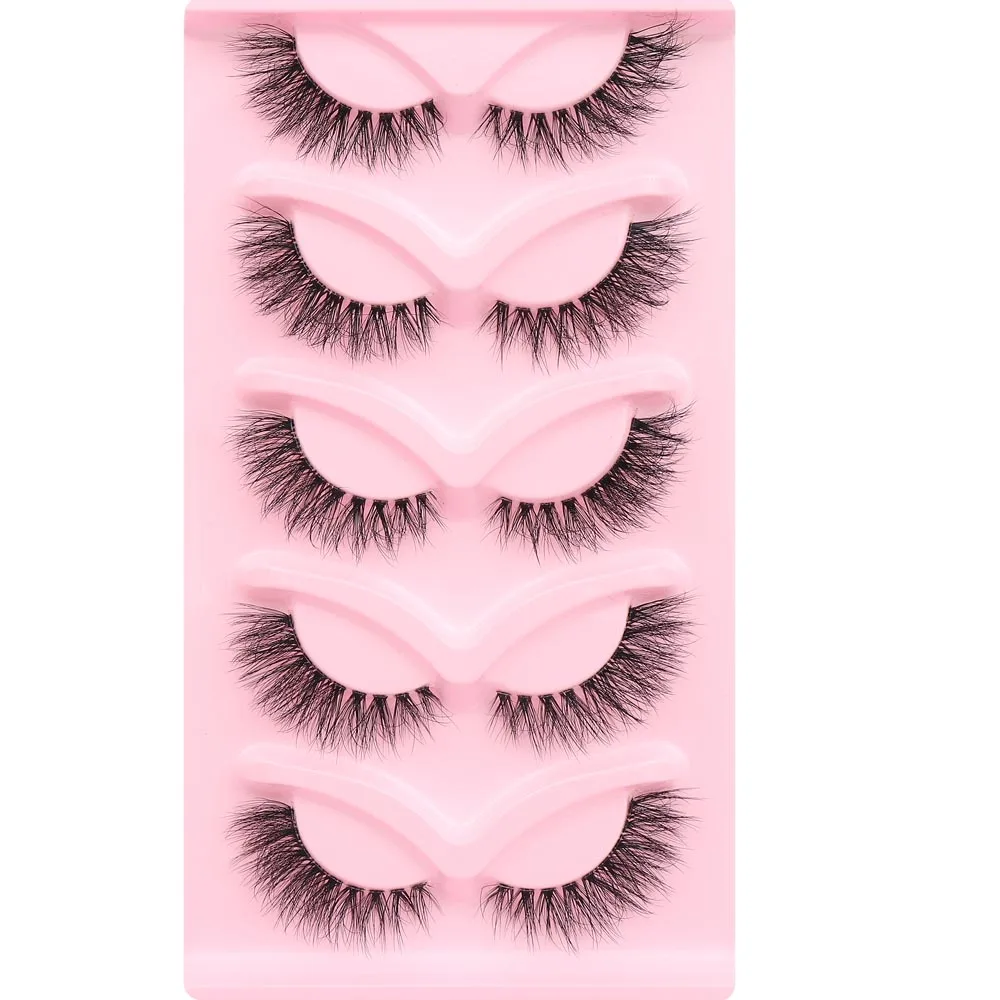 Cat eye Eyelashes 3D Mink Lashes Natural Long Full Strip Lashes Transparent terrier Short Mink EyeLashes Manga False Eyelashes