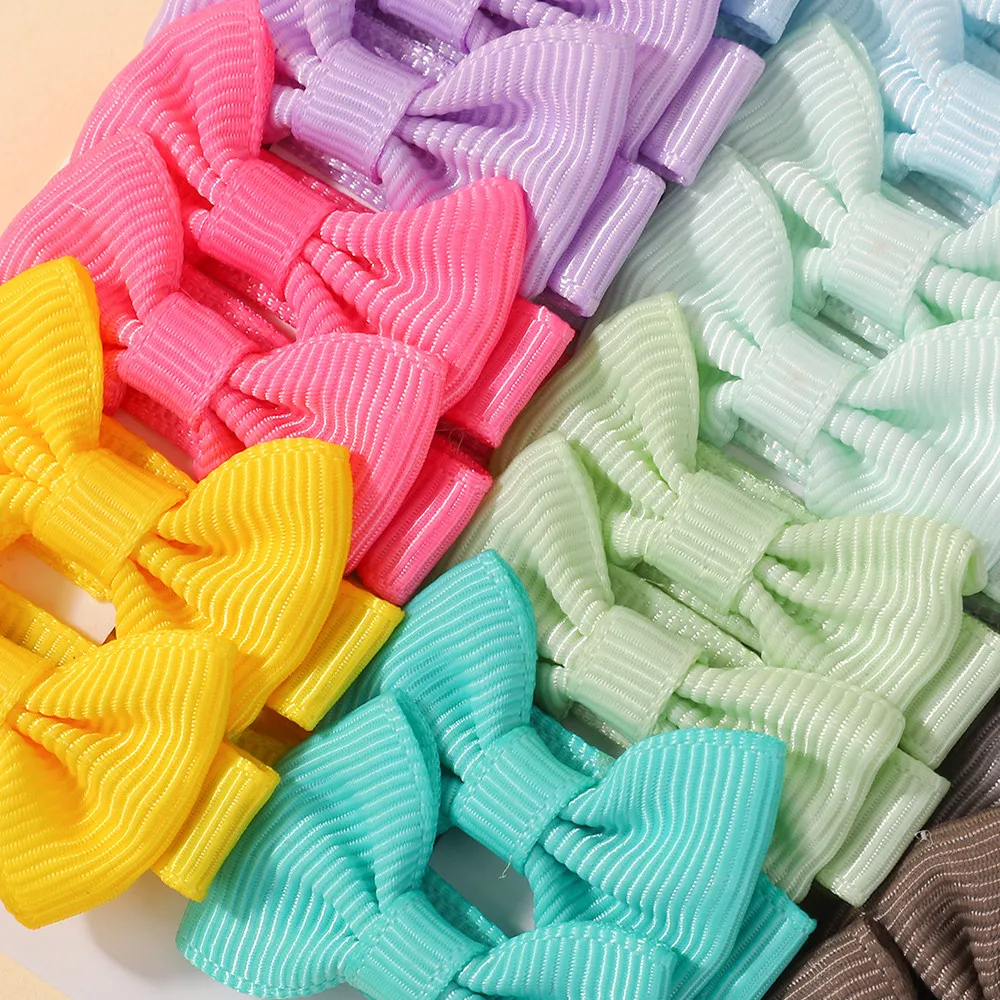 40/60 Stück Haarspangen mit Schleifenband, bunte dekorative Haarspangen für Kleinkinder, Mädchen, zufällige Farbe – Detail 5