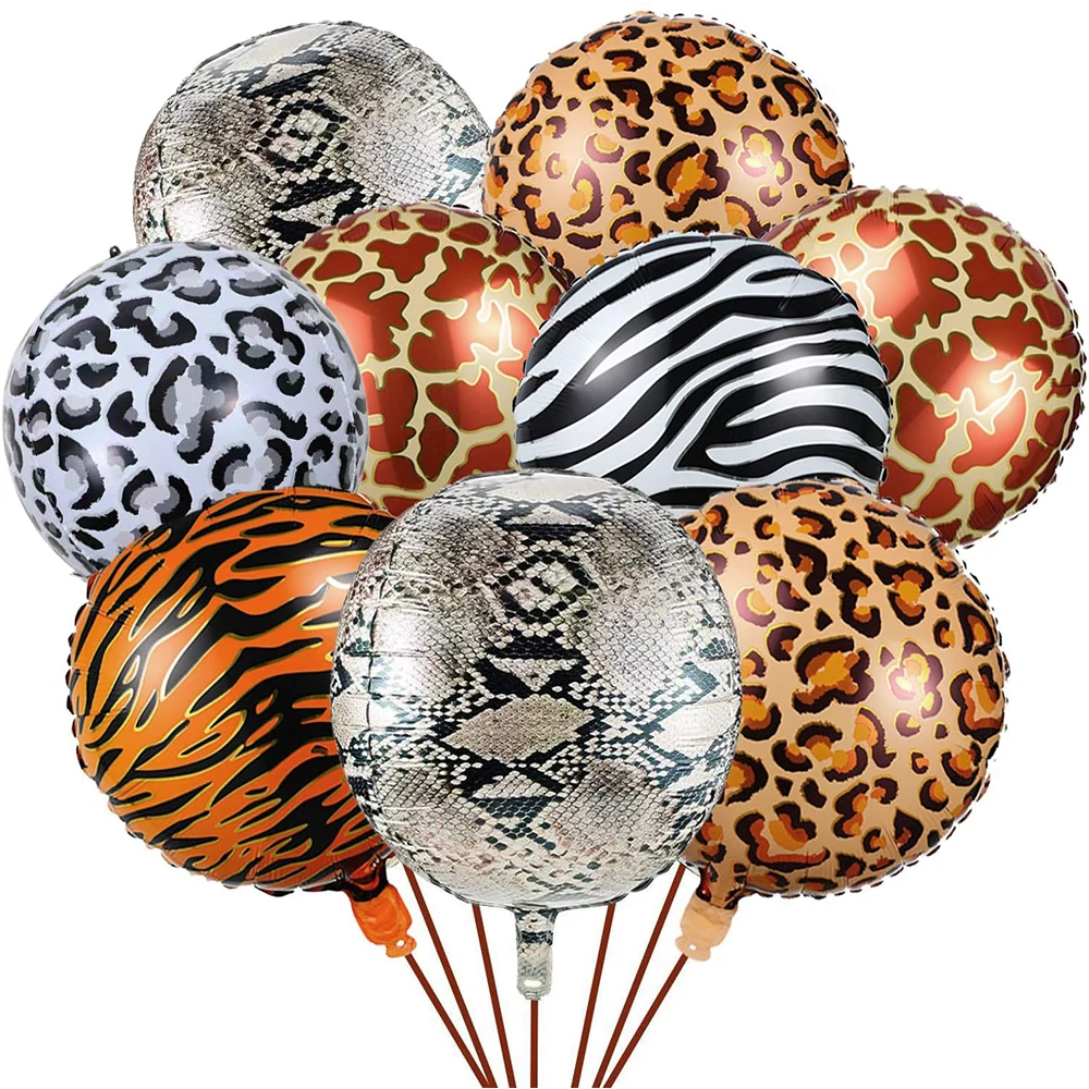 4D جولة الحيوان طباعة احباط بالون الحيوانات البرية زيبرا النمر الفهد طباعة بالونات الغابة مغامرة الاستوائية حزب عيد ميلاد ديكور