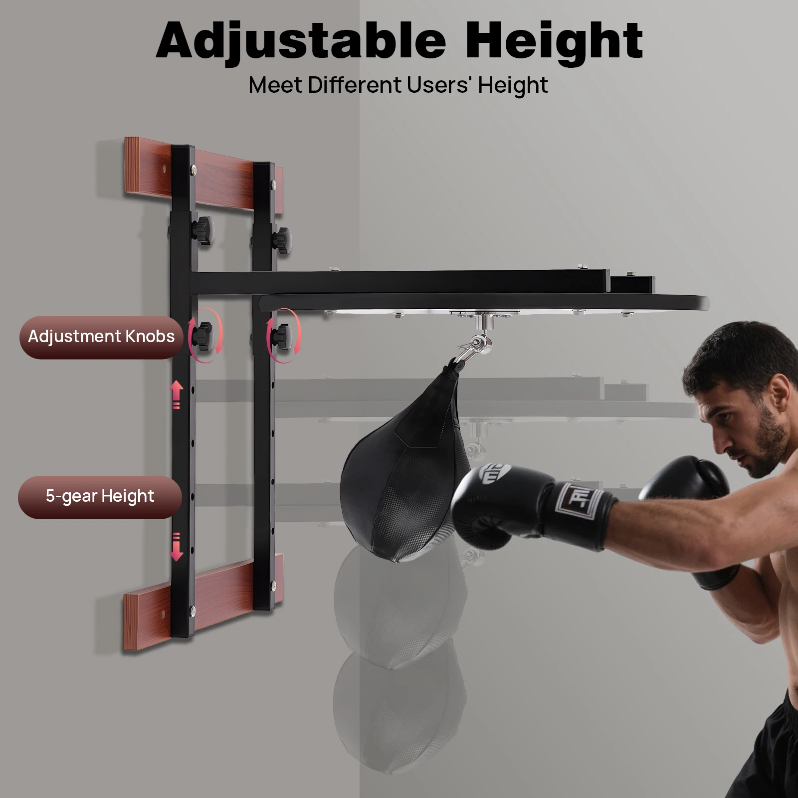 

Wall-Mounted Speed Bag Platform Kit,Wall-Mounted Heavy Duty Boxing Training Equipment,Speed Bag Platform Set Multifunctional Fit