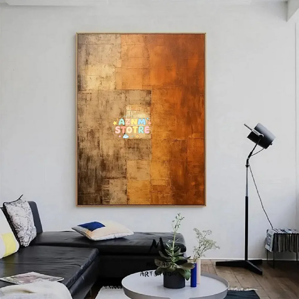 Brown Wabi-Sabi Painting Dark Brown Abstract Painting Medieval Brown Handmade Oil Painting Black Minimalist Wall Decor Wall A