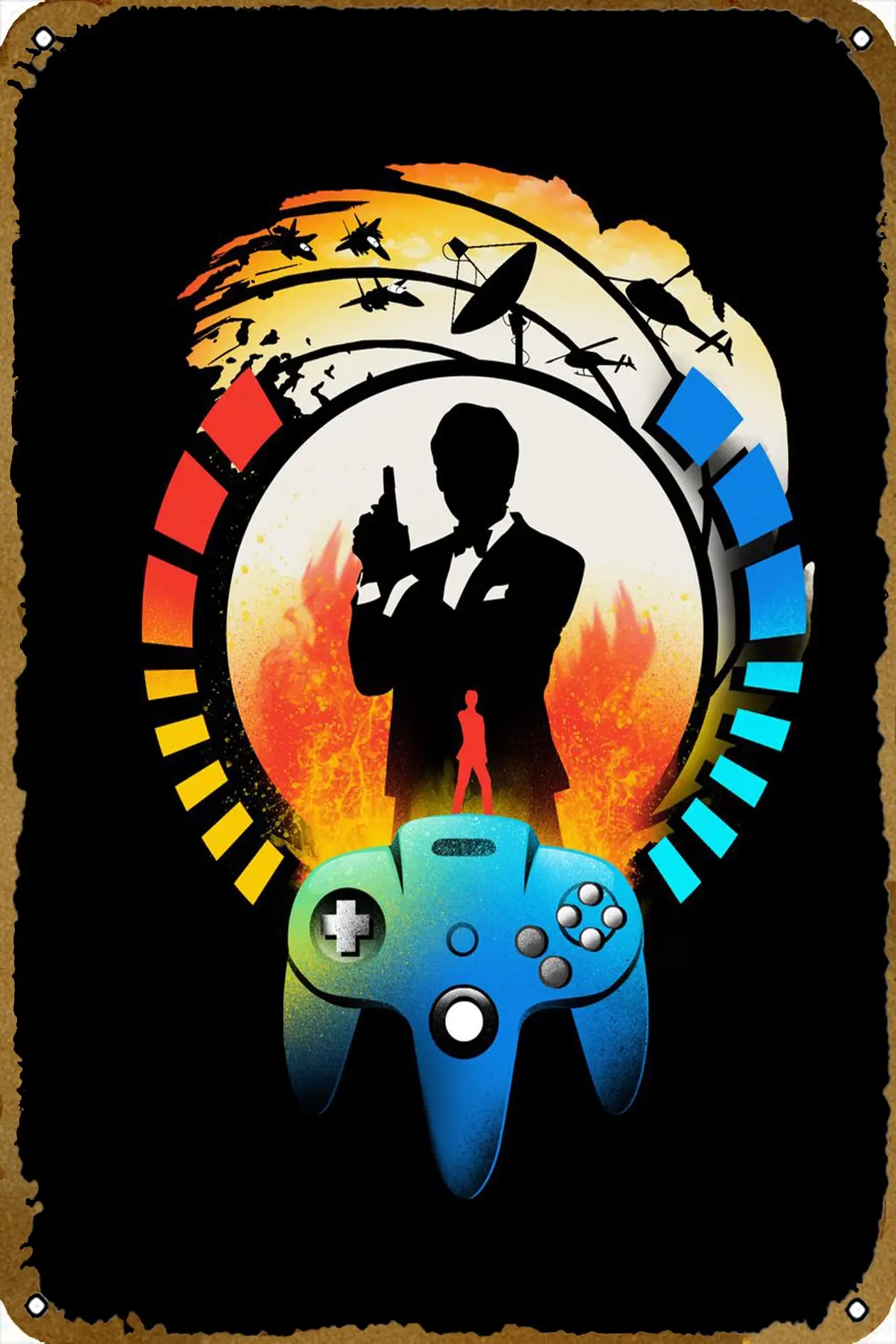 Golden Eye Poster Video Game Metal Tin Sign Gaming Cool Wall Decor Gifts for Gamers 12x8 inch