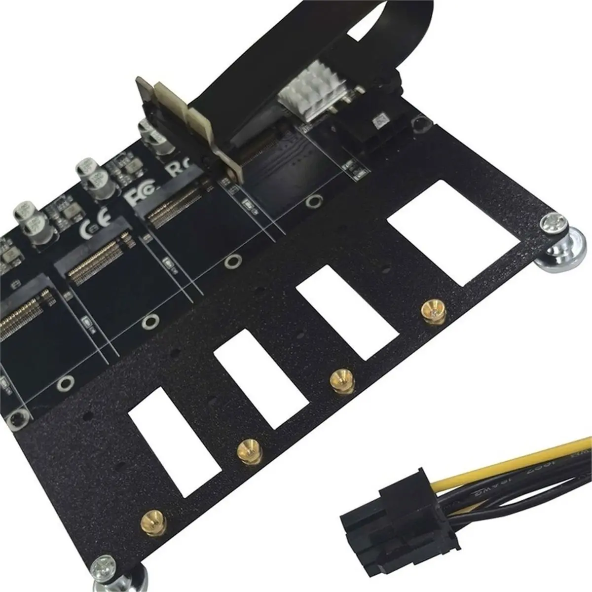PCI-E X1 to 4 Bay M.2 NVME SSD Adapter PCI-E 2.0 X1 M2 Converter for 2230 2242 2260 2280 NVME Hard Disk Extension Card