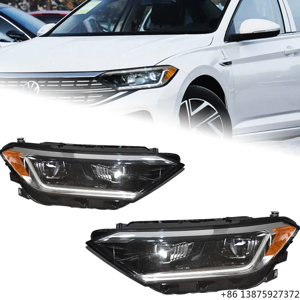 Faros LED para Jetta Sagitar 2019-2023, Conjunto de Faros Delanteros Jetta Mk7, Luces Modificadas Plug and Play