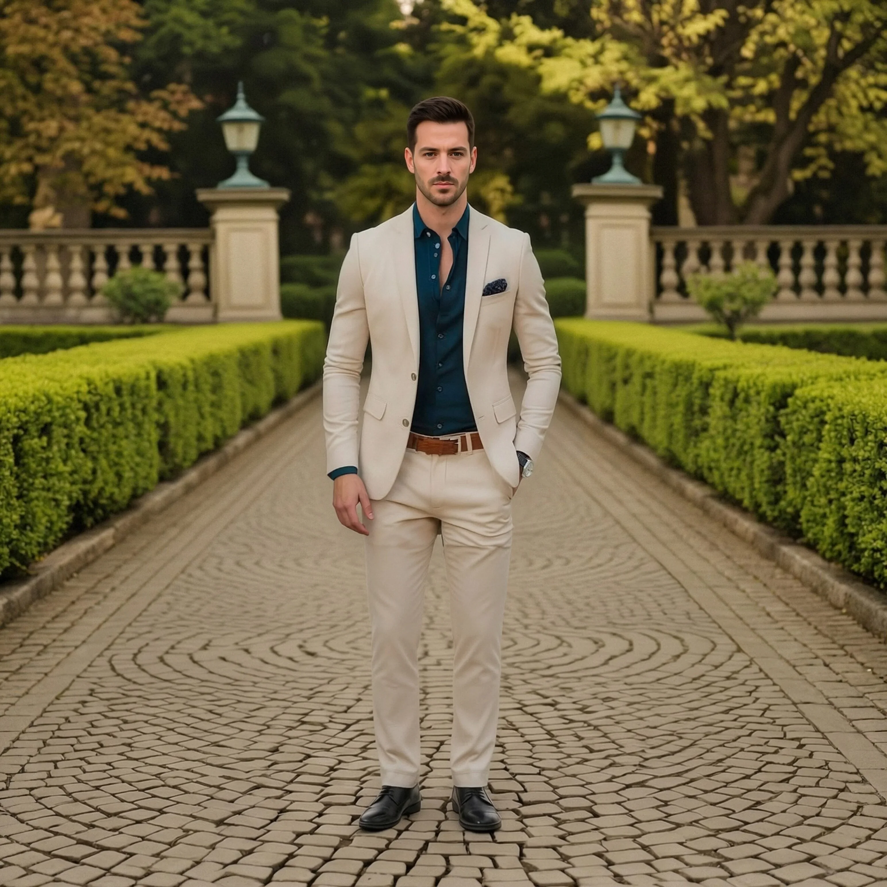 

OPEODLY Men One Button Slim Fit Tuxedo Suit Three Piece Set for Wedding Prom Business Blazer Vest and Pants Formal Attire