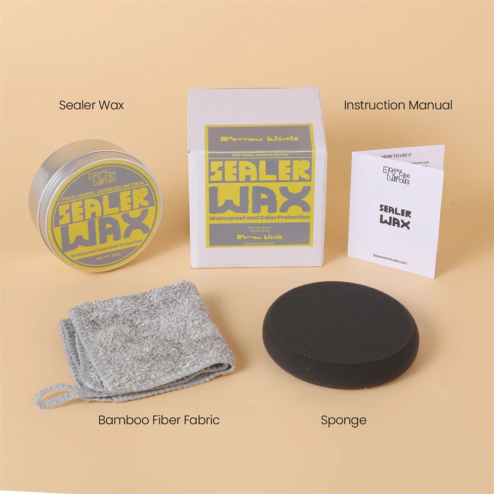 Natural Food Grade Sealer Wax Sets for Jesmonite Concrete Gypsum Plaster Sealing Wax Waterproof Coating With Sponge And Towel