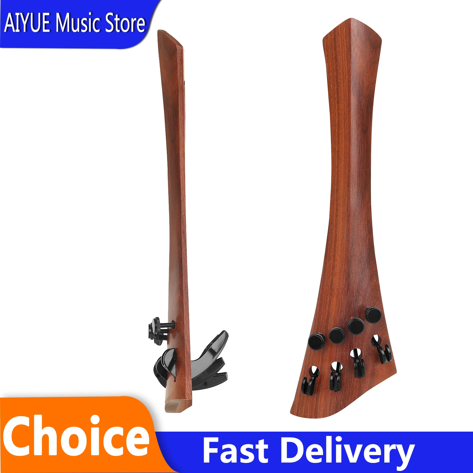 IRIN 4/4 Cello Tailpiece Mahogany Tailpiece with 4 Fine Tuners Cello Replacement Parts String Instrument Accessories Parts