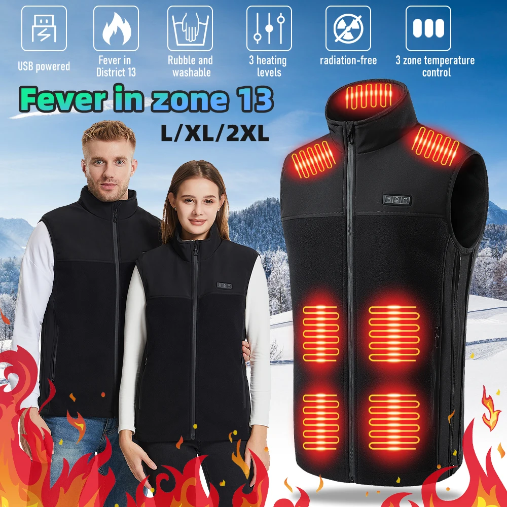 

Heated Vest Zones Electric Heated Jackets Men Women Sportswear Heated Coat Graphene Heat Coat Winter Jacket Hiking Camping