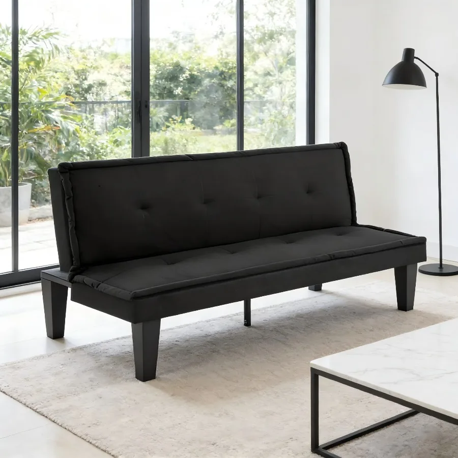 Gewnee 62.99”Futon Sofa Bed,Folding Loveseat Recliner with 5-level Adjustment,Sleeper Sofa for Apartments,Offices or Guest Rooms