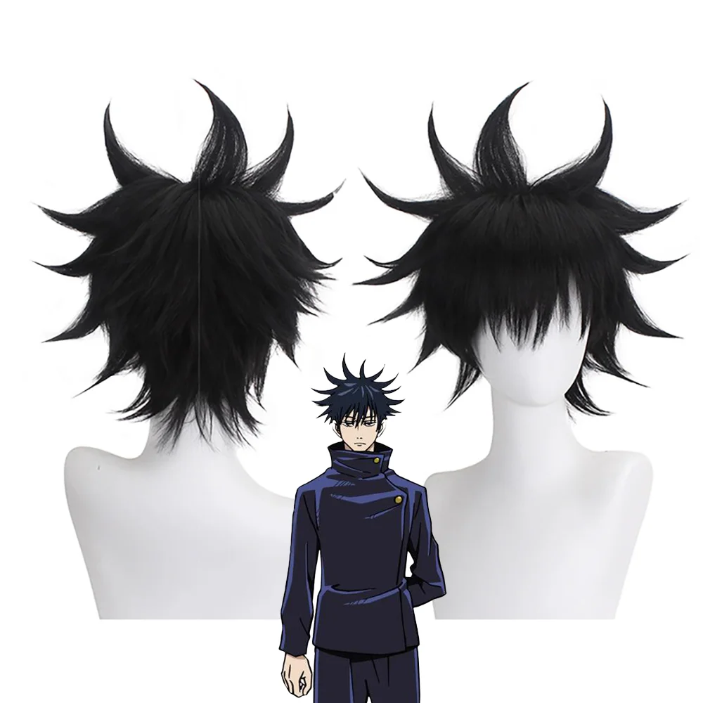 

High-Quality Anime Jujutsu Kaisen Fushiguro Megumi Cosplay Synthetic Hair Black Short Hair Fluffy Natural Halloween Carnival Wig