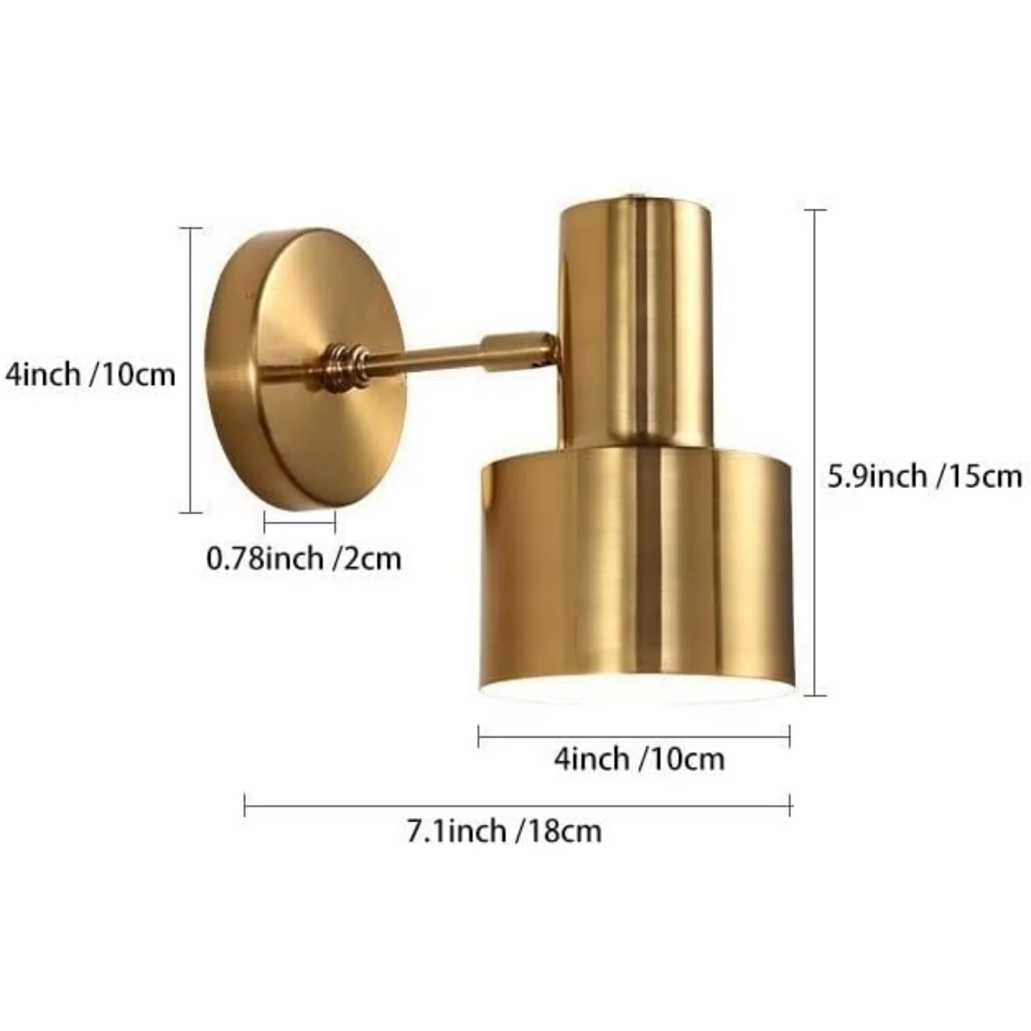 Modern Battery Operated  Sconces Set of 2, Not Hardwired Brass-Gold  Lights Fixture with Dimmable LED & Remote, Wireless Small