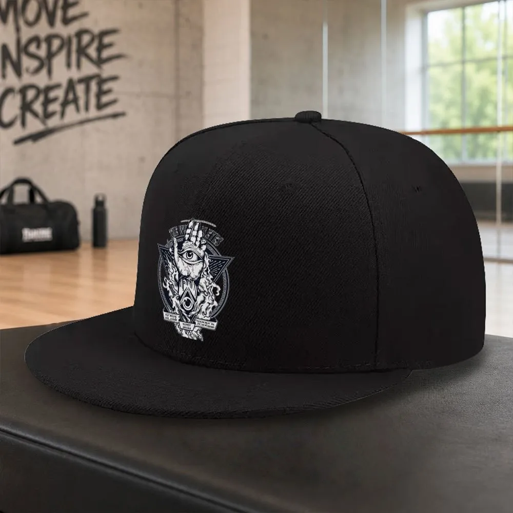 All-Seeing Eye Vintage Baseball Cap Unisex Flat Brim Casual Outdoor Hat for Daily Wear