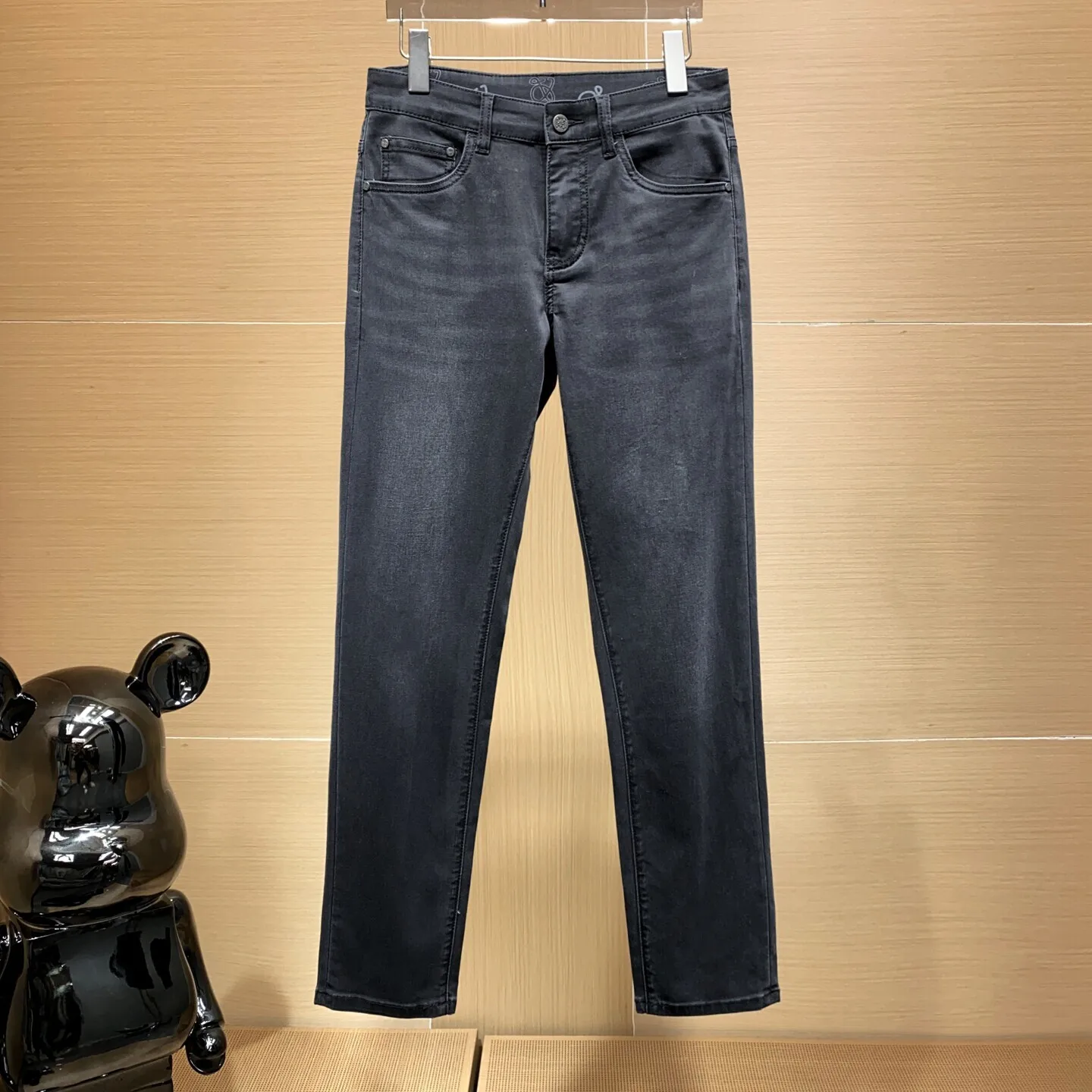 

Spring Summer Men's Slim Straight Waed Versatile Jeans mid Waist Faion Urban Sle Non Deformable Dstring Cuff ex