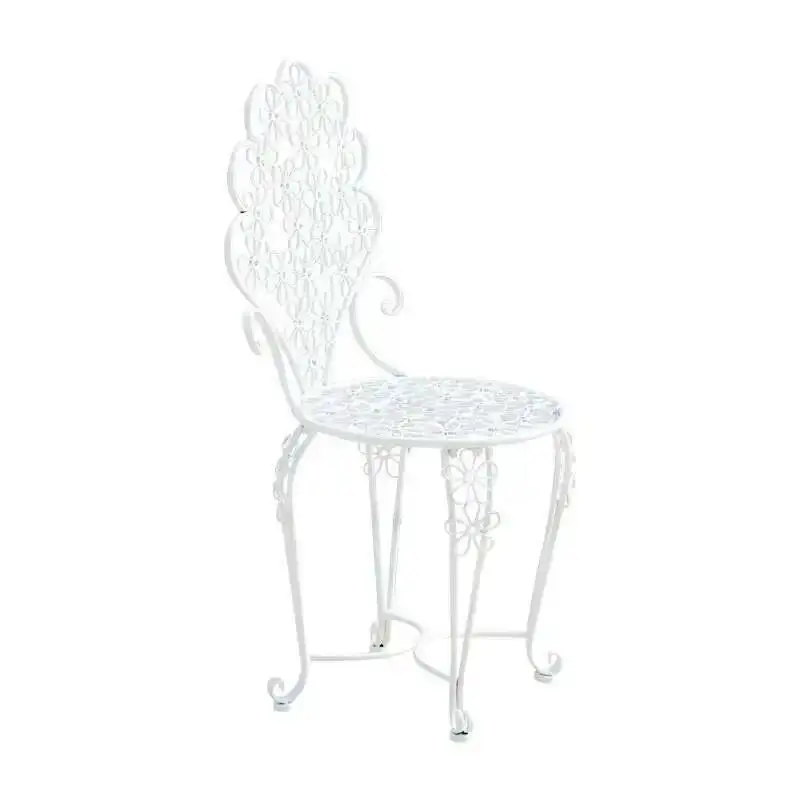 مجموعة طاولة وكرسي حديقة مستديرة في الهواء الطلق، مجموعة أثاث فناء الشرفة، طاولة شرفة فاخرة حديثة وكرسي ثلاث قطع للفناء #5