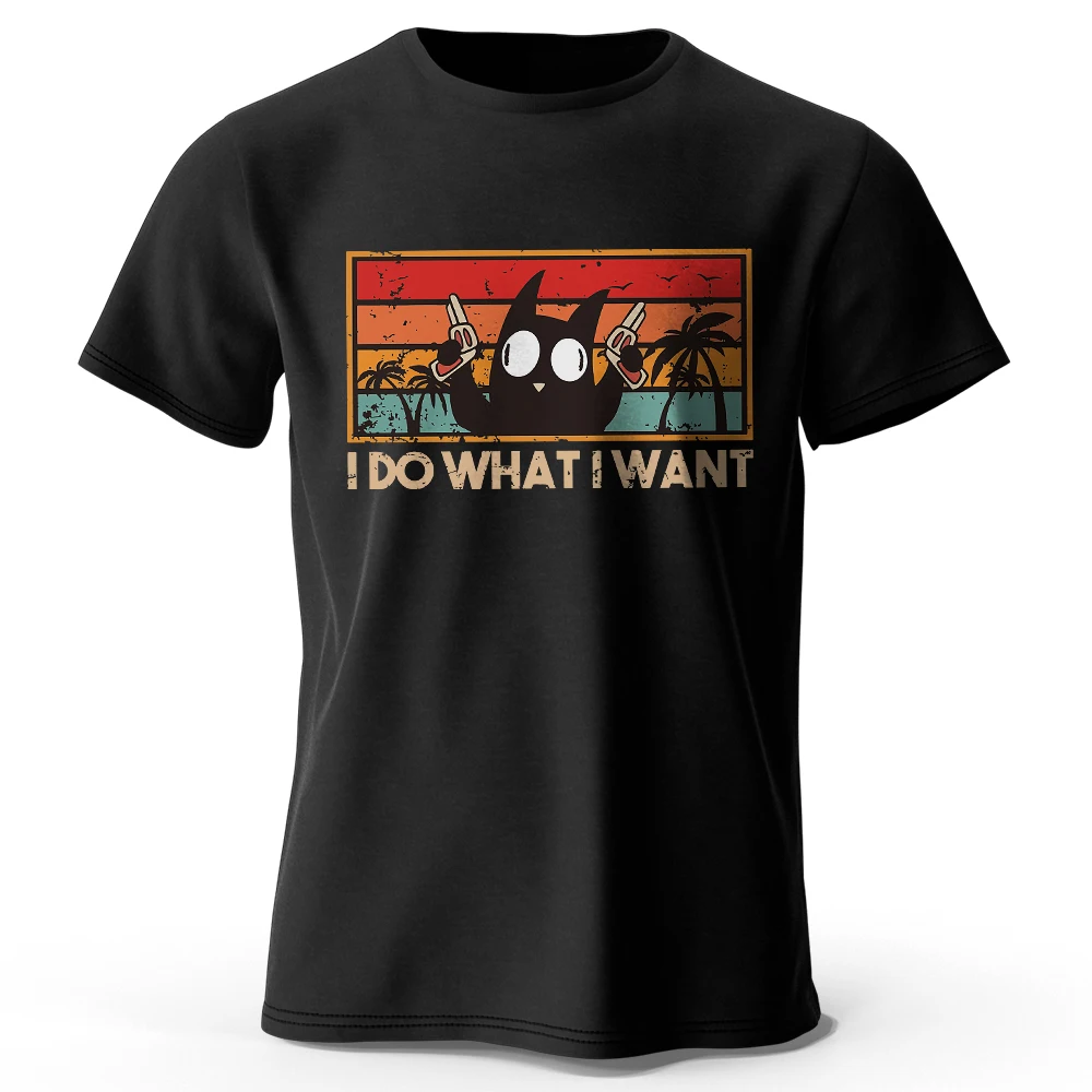 Herren-T-Shirt „I Do Waht I Want“, bedruckt, 100 % Baumwolle, lustige, übergroße Grafik-T-Shirts für Männer und Frauen, Sommer-Tops