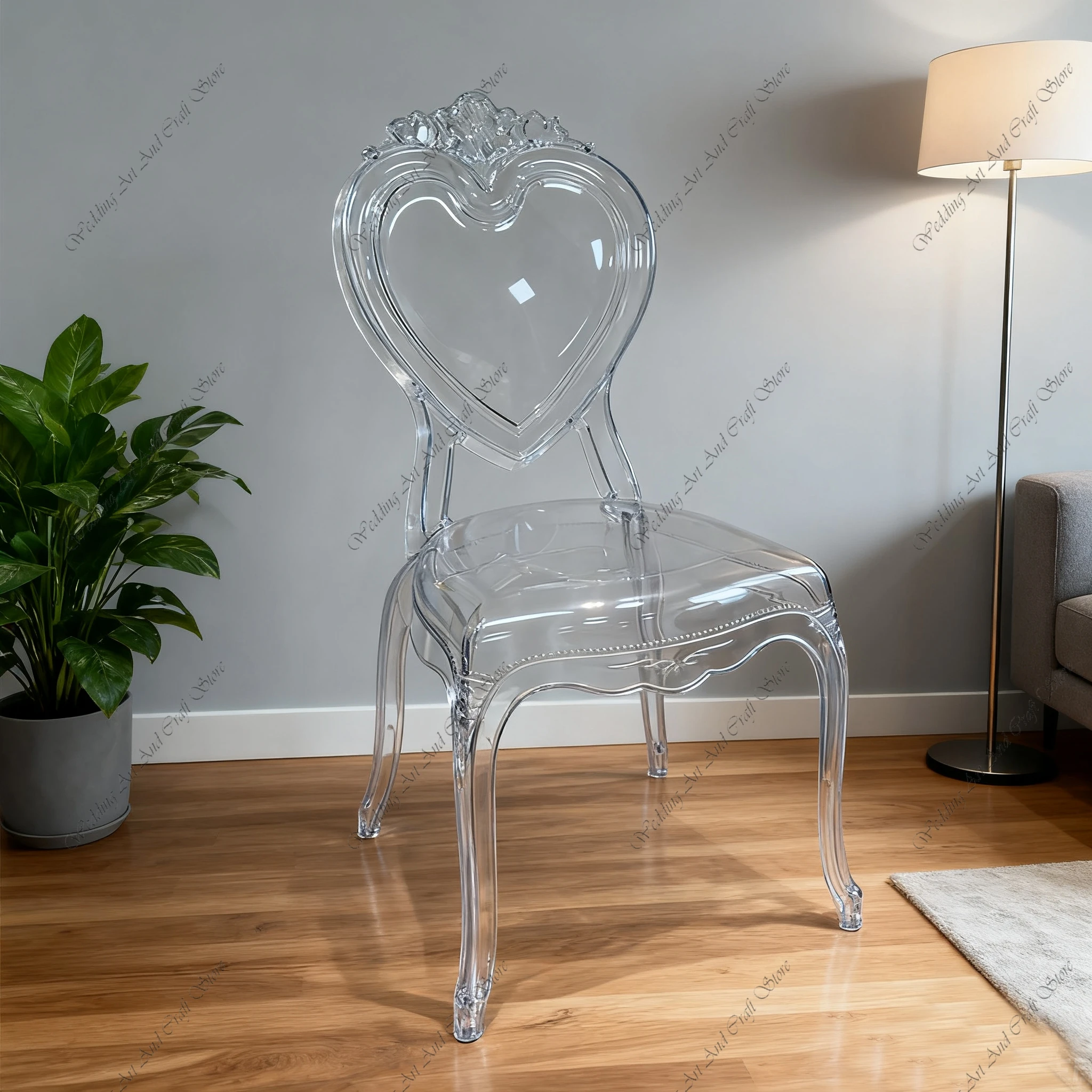 52pcs f30 Transparent Commercial Banquet Throne Chair Furniture Acrylic Makeup Princess Chair Crystal Chair for Wedding hh159