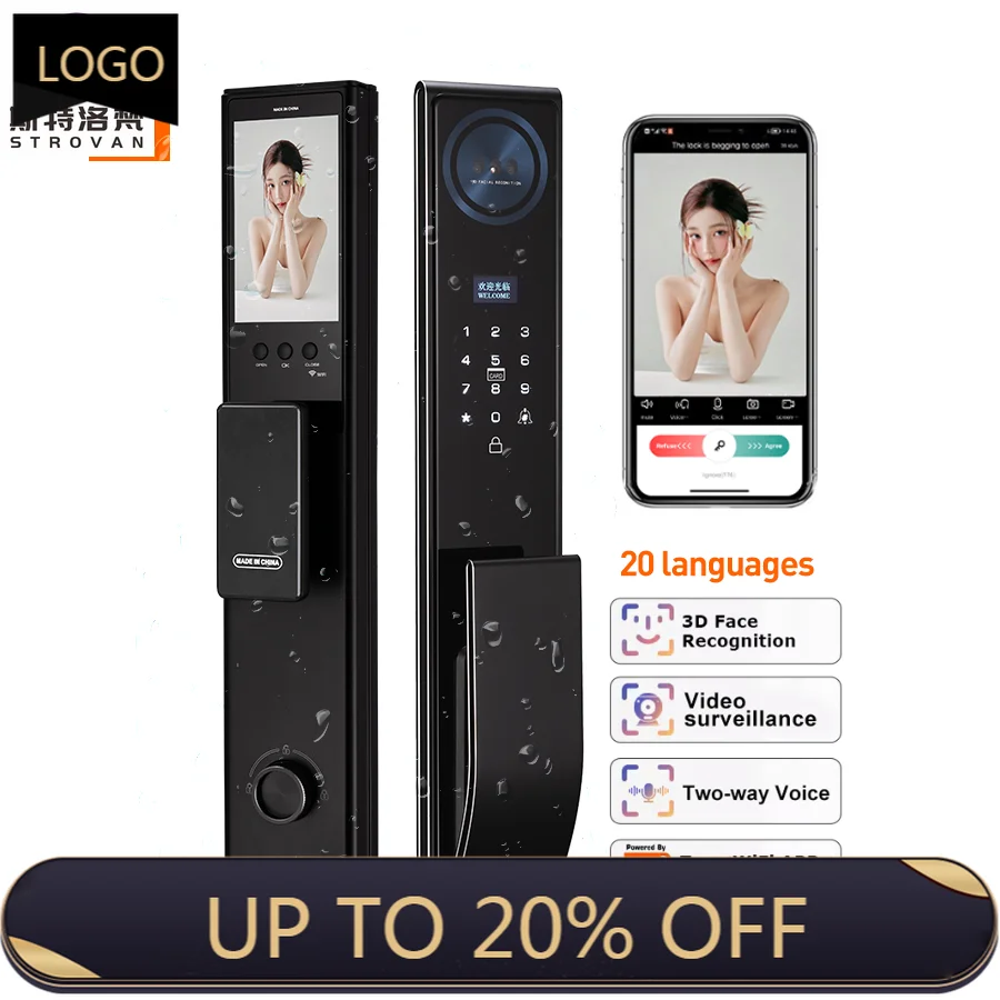 

STLF 3d Face Recognition Smart Door Lock With Cerradura Inteligente Biometric Fingerprint Security Automatic Smart Lock