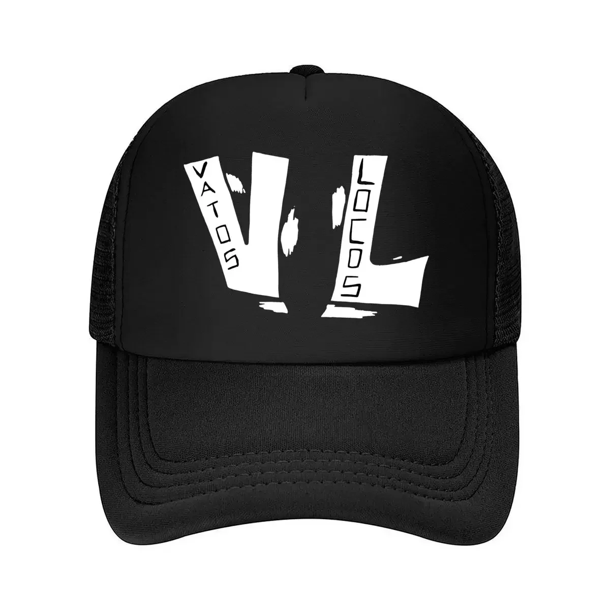 “Vatos Locos Edgy, Text - Themed Art Design” Mesh Baseball Cap