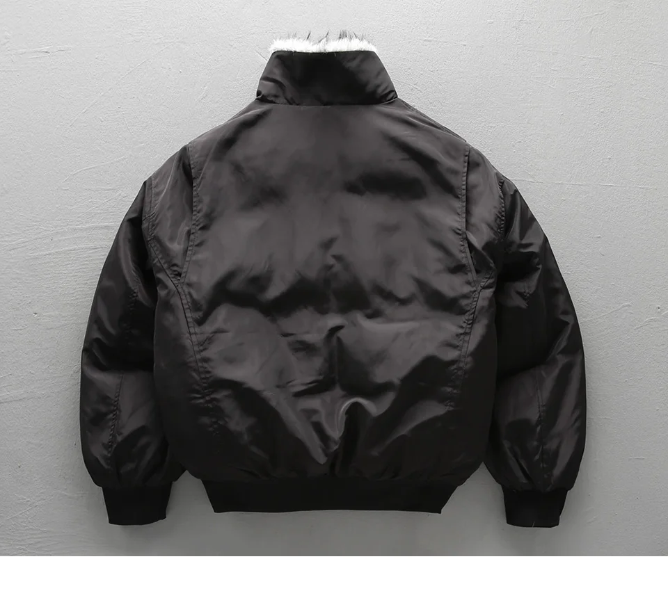 سترات عصرية بياقة من الفرو الصناعي للرجال والنساء لشتاء 2025 سترات فضفاضة جديدة للزوجين عصرية راقية وياقة واقفة وأكمام طويلة معاطف للأسفل #6