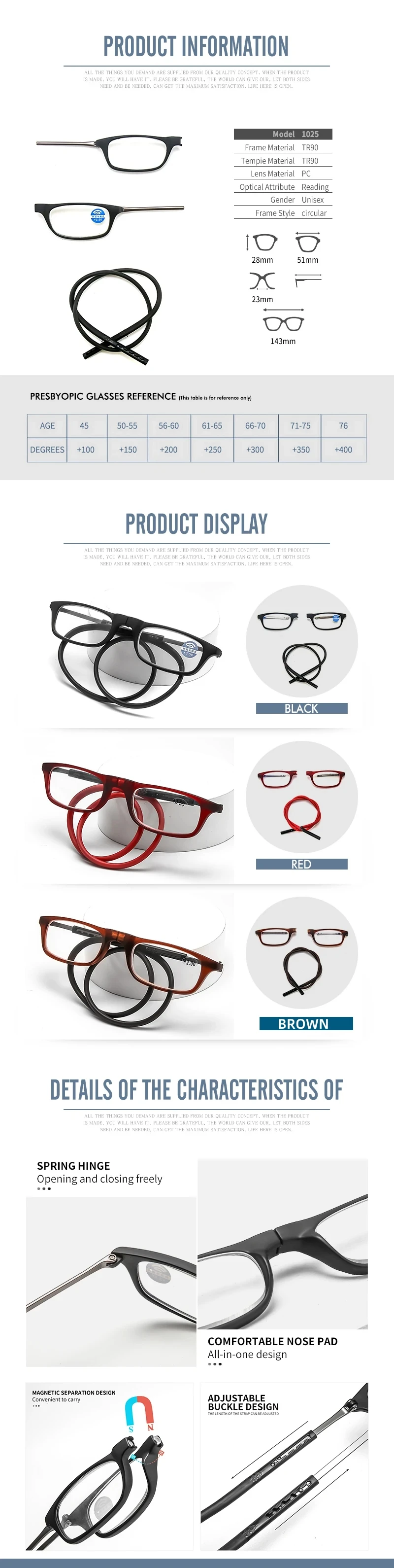 DML Hängender Hals TR90 Anti-Blaulicht-tragbare ultraleichte Computerbrille für Herren und Damen, langer schmaler Rahmen, modischer Artikel – Detail 2