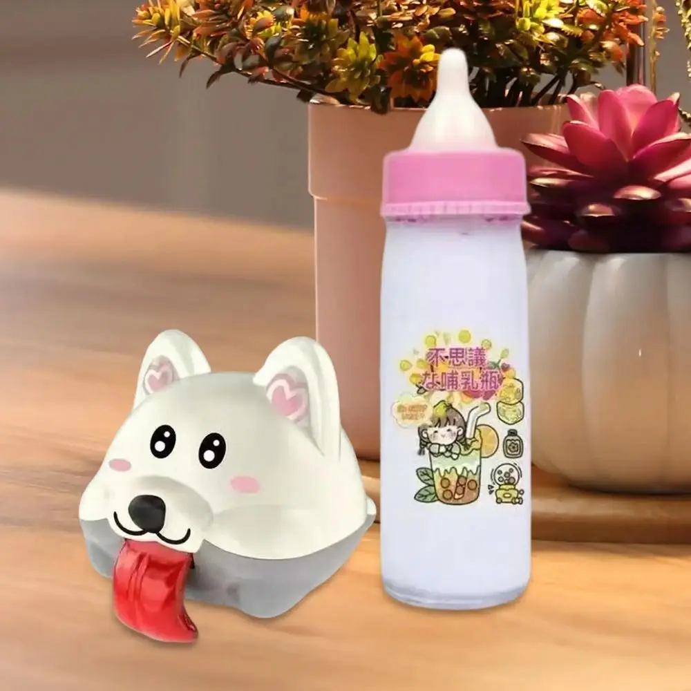 Botellas de leche de simulación y perro parlante, educación temprana, juego de rol para niñas, juego de simulación de alimentación de comida, juego de simulación
