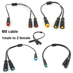 M8 Julet impermeable 1 macho a 2 hembra 2/3/4/5/6 pin Ebike DC divisor sensor conector Cable bicicleta eléctrica junta a tope enchufe