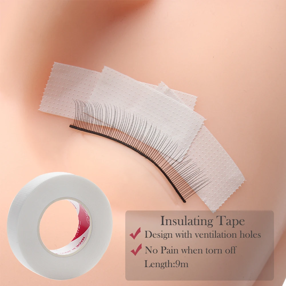 Eyelash Tape 2/5 Rolls Breathable Easy to Tear Medical Tape Non-woven Under White Silk Paper Patches for Eyelah Extension Tools