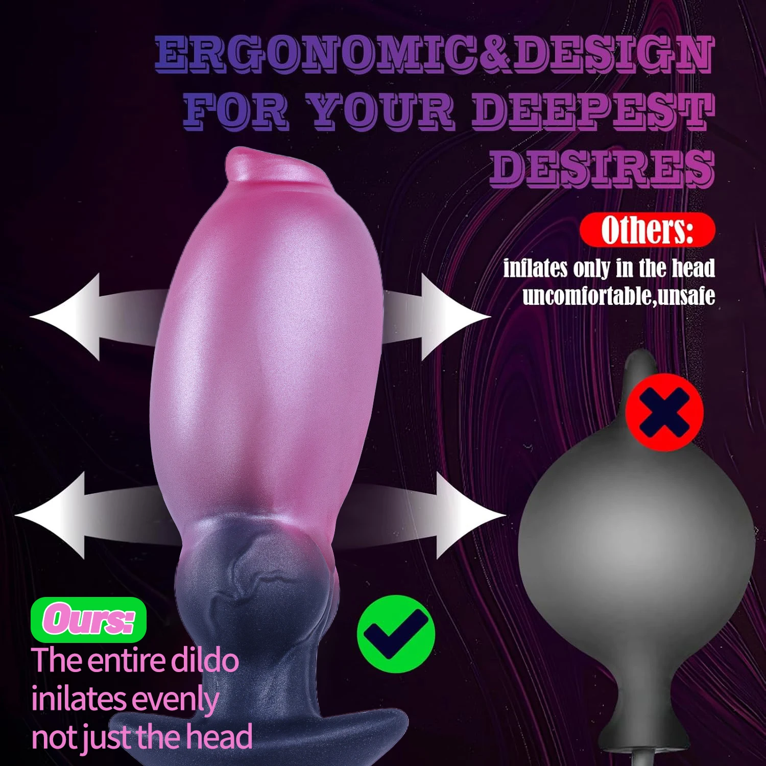 Fancy Multicolor Inflatable Butt Plug Anal Masturbator Male Prostate Massager Female Clitoral Massager Dilator Adult Sex Toy 18+ view 3