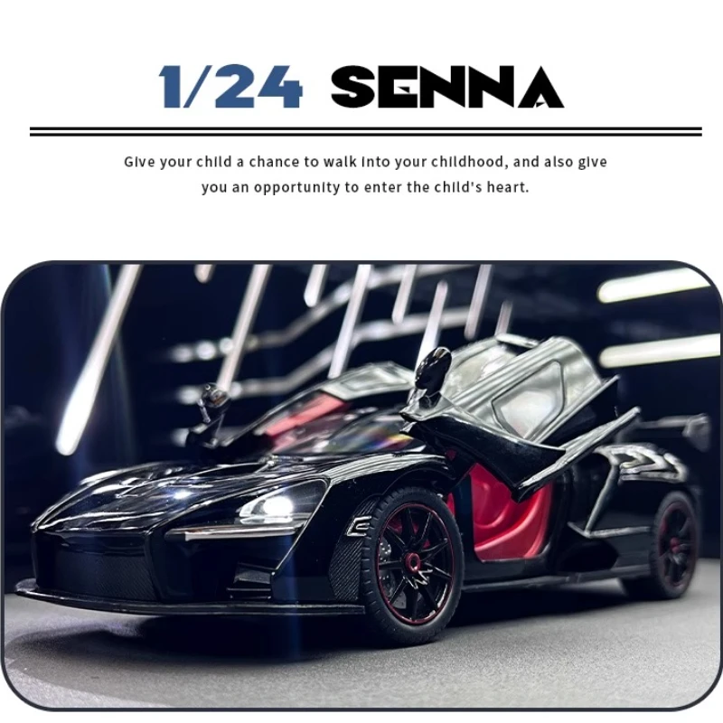Modèle de voiture de sport Sienna 1:24, jouets en alliage moulé sous pression, supercars, son et lumière, portes ouvertes, véhicules de course rétractables, cadeaux pour enfants