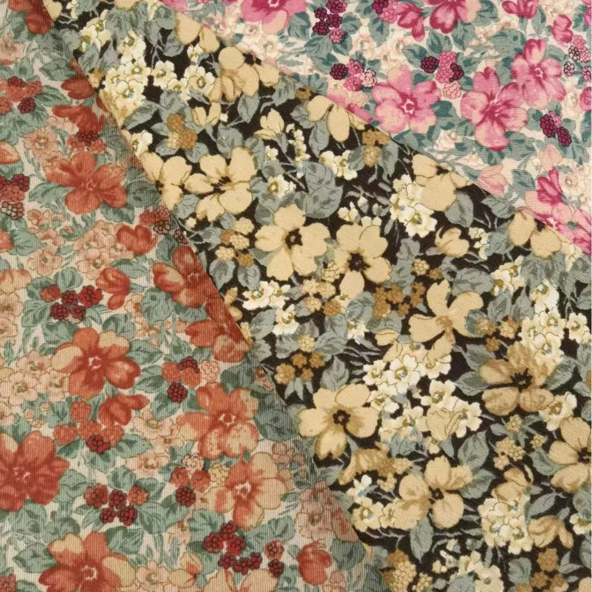 

Hot selling Corduroy fabric Polyester print cloth manual Sewing DIY clothing dress luggage and bags Decorative fabrics