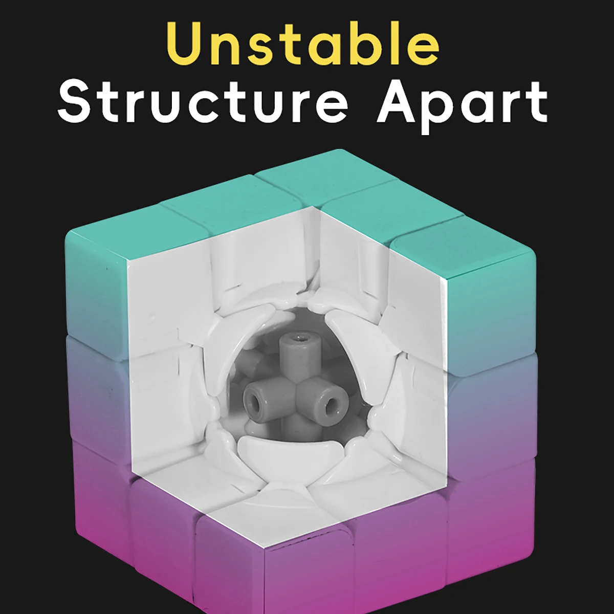 Rompecabezas de cubo mágico 3x3x3, estampado UV, gradiente verde púrpura, alivio del estrés, juego profesional de velocidad suave, juguete para regalo para niños