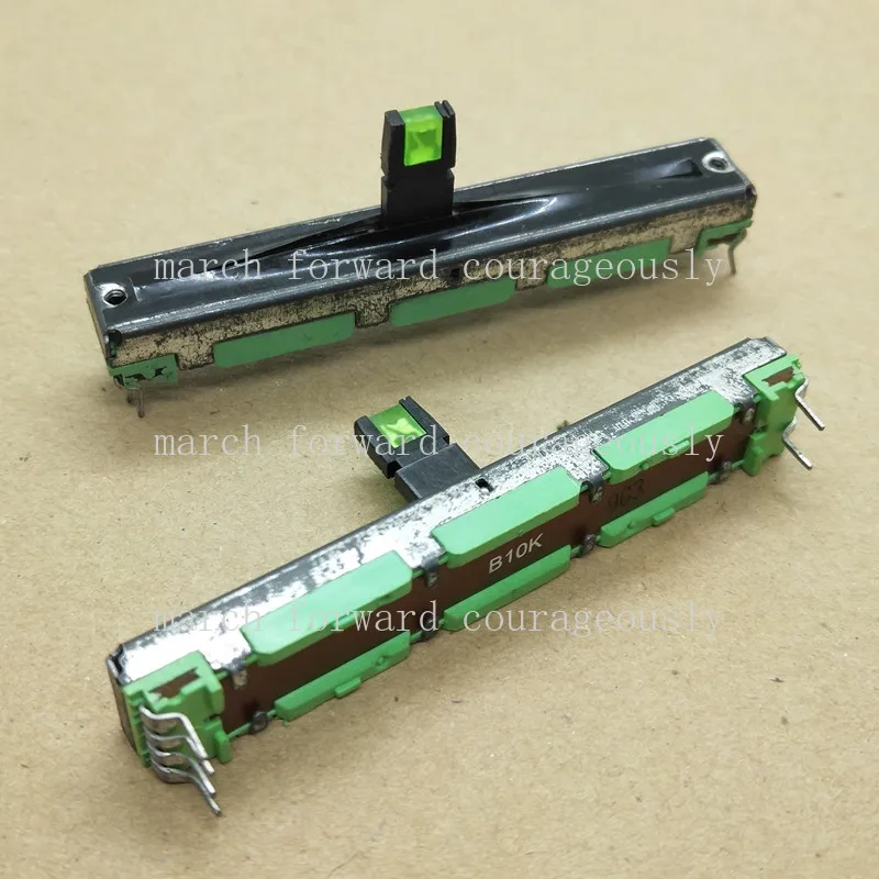 10-個アルファミキサー用ダイレクトスライドポテンショメータ-b10k-2-チャンネルボリュームポテンショメータ、ライトインジケーター付き-60mm