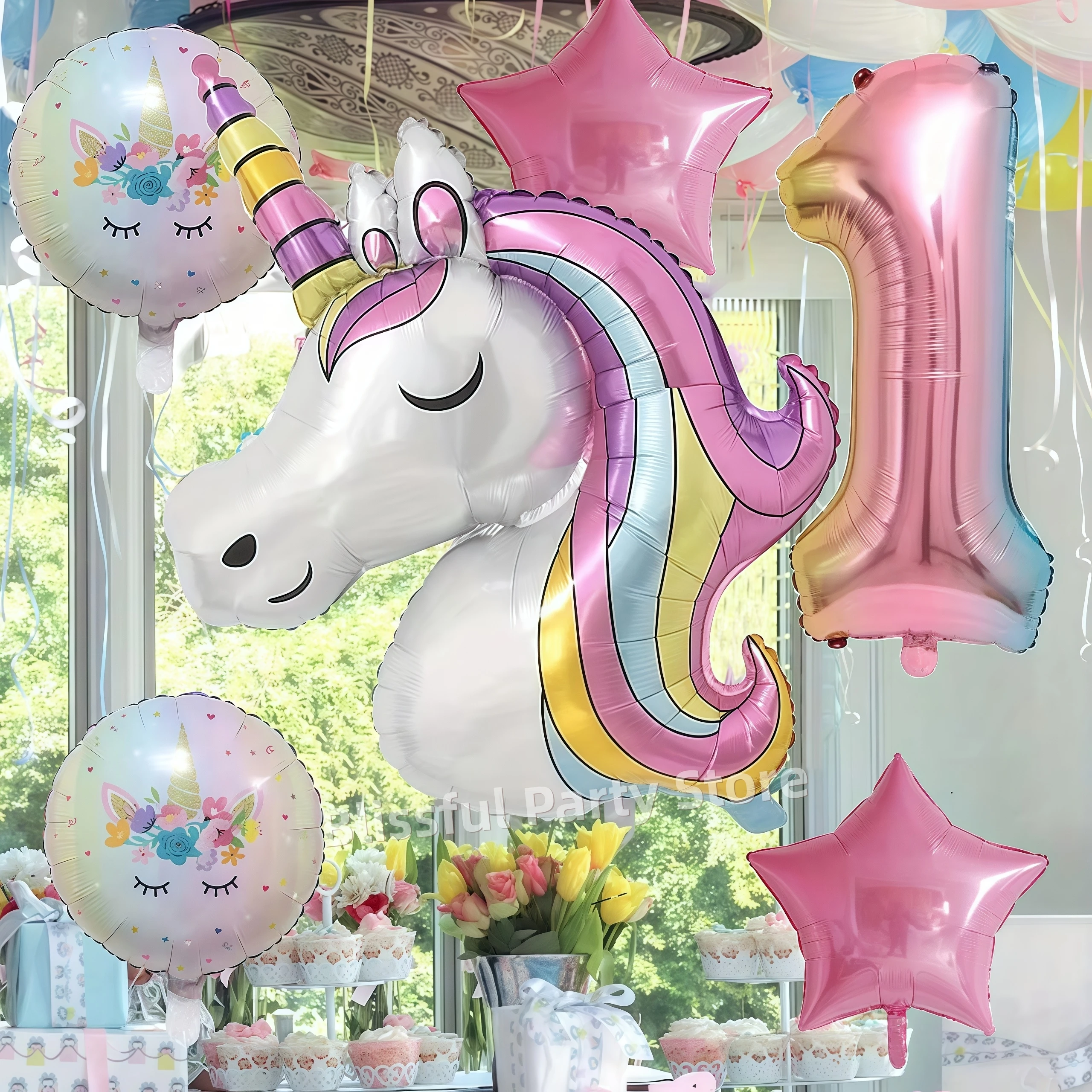 独角兽生日气球装饰 4