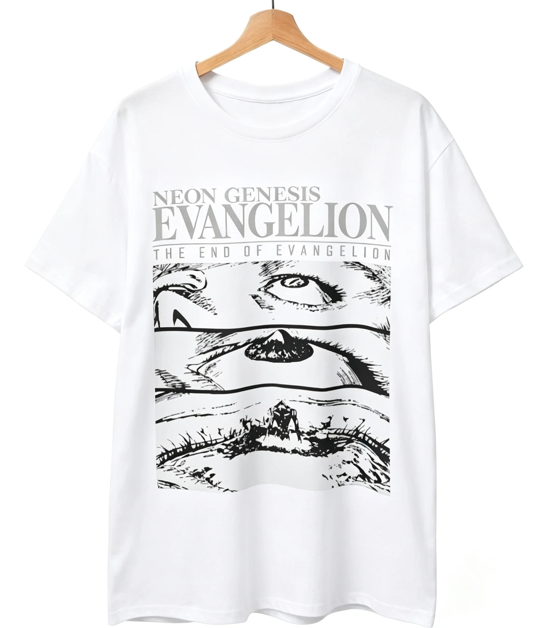 2026 New Century Evangelion T-shirt, pastel color anime T-shirt, summer new style, Y2K fashion for both men and women