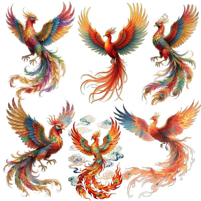 Three Ratels CFN8 Exquisite Colorful Phoenix Wall stickers for home decoration door decals Personalized car stickers