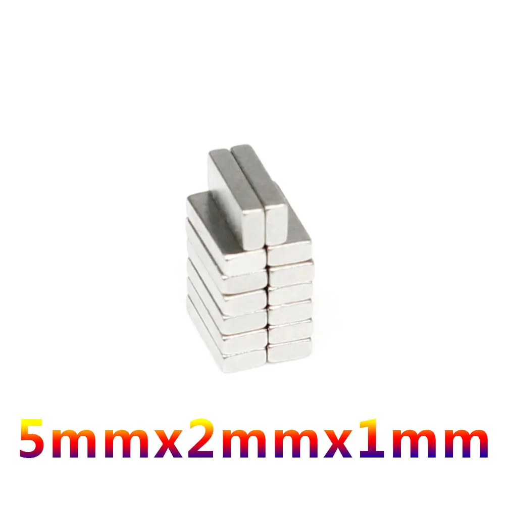 50/100/200/500/1000/2000PCS 5X2x1 Small Block Neodymium Magnets Sheet 5*2*1 Permanent Strong Powerful Magnetic Magnet 5x2x1mm